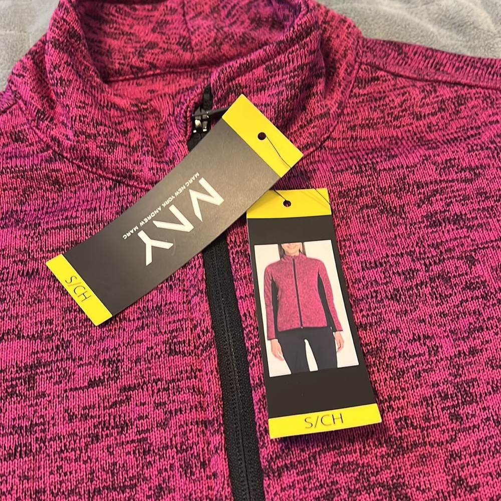 NWT Marc New York Performance Knit Jacket, Pink, Black, Zippered Pockets, Size S - Picture 5 of 10